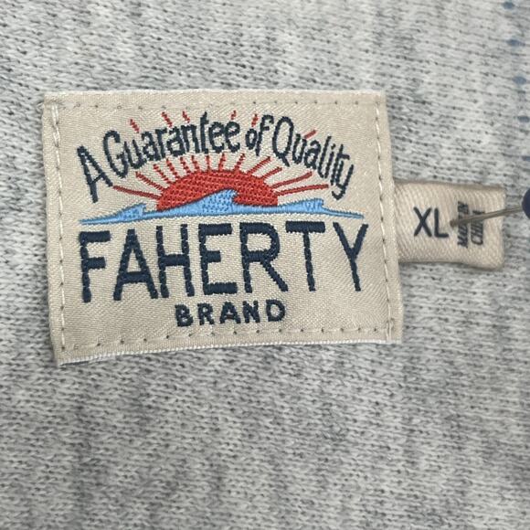 FAHERTY Hoodie Mens XL Biarritz Pacific Break Stripe Textured Boho Cotton Gray - Picture 4 of 16